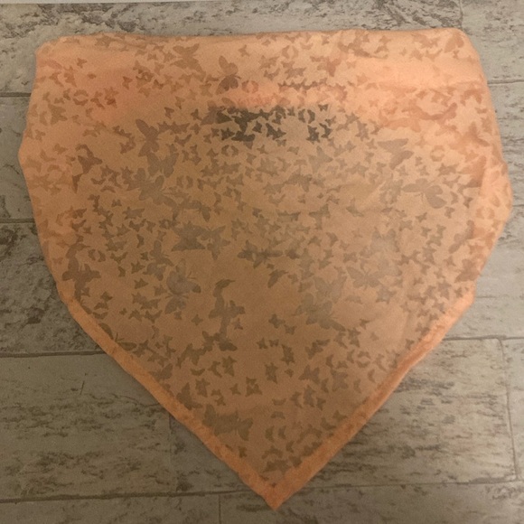 wild fable Target Peach Color Butterfly Print Headscarf Triangle Bandanna - Picture 2 of 4